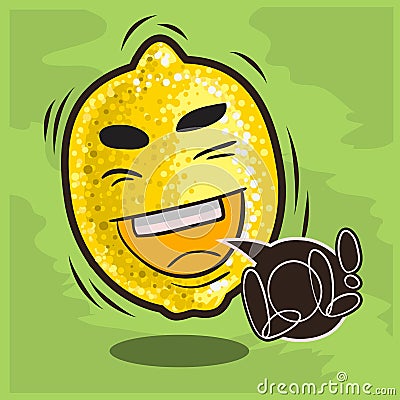 Lol lots of laughs with laughing lemon funny fruits. Vector Illustration