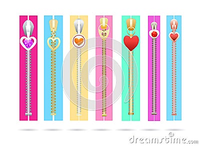 Lol zipper set Vector Illustration