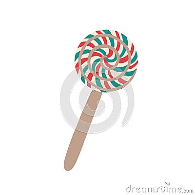 A lollipop.Delicious Christmas sweetness. Simple Vector illustration Vector Illustration