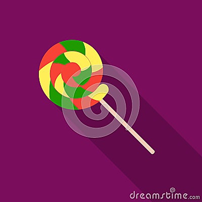 Lollipop icon in flat style isolated on white background. Circus symbol stock vector illustration. Vector Illustration