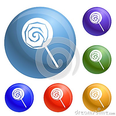 Lollipop icons set vector Vector Illustration