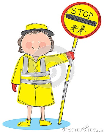 Lollipop Lady Vector Illustration