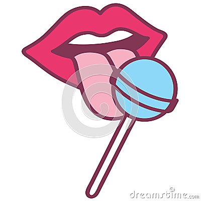 Lollipop lick vector illustration by crafteroks Vector Illustration