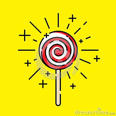 Lollipop line icon Vector Illustration
