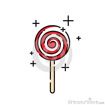 Lollipop line icon Vector Illustration