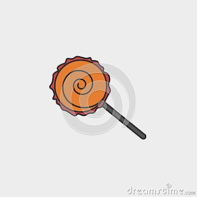 Lollipop line outline colored icon Stock Photo