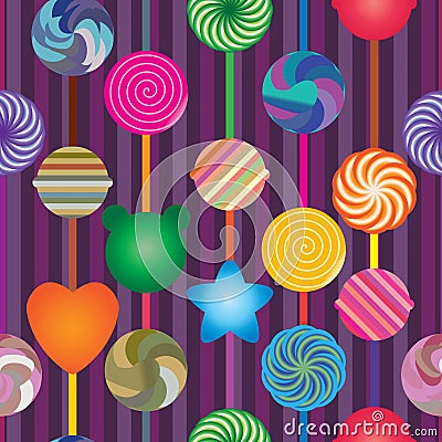 Lollipop vertical seamless pattern Vector Illustration