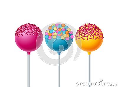 Lollipops candy dessert food background. Vector lollipop object isolated Vector Illustration