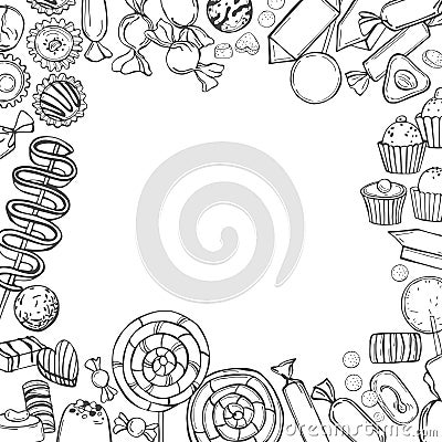 Lollipops , candy and marmalade. Vector background Vector Illustration