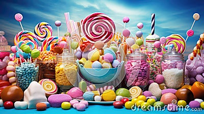 lollipops delicious candy food Cartoon Illustration