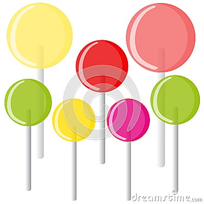Lollipops on white background Vector Illustration