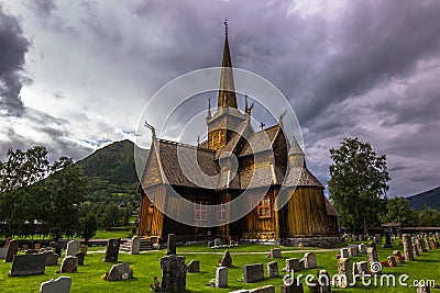 Lom Stave Church, Norway Stock Photo