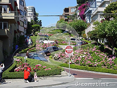 Lombard Street in San Francisco Editorial Stock Photo