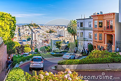 Lombard Street in San Francisco Editorial Stock Photo