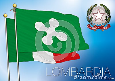 Lombardia, lombardy regional flag Stock Photo