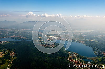 Lombardy seen from an airplane Stock Photo