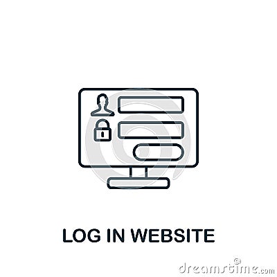 Lon In Website icon. Monochrome simple Web Design icon for templates, web design and infographics Stock Photo
