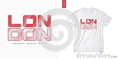 London. Abstract geometric t-shirt vector design, poster, print, template Vector Illustration