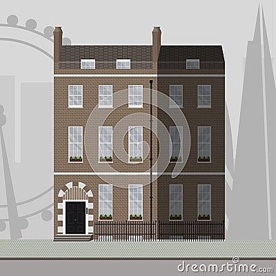 London apartment building Vector Illustration