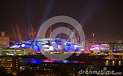 London arena with lights, London night life concept Editorial Stock Photo