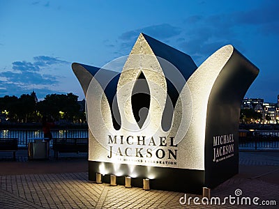 LONDON AUGUST 29 2018, Michael Jackson Diamond birthday celebration,temporary monument in the shape of a crown erected in his Editorial Stock Photo