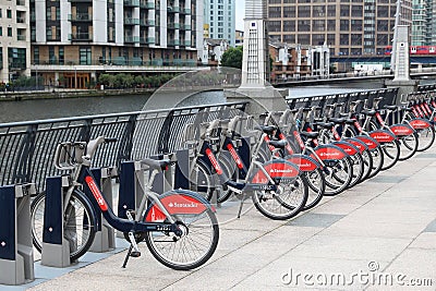 London bicycle hire Editorial Stock Photo