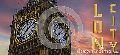 London Big Ben - The Elizabeth Tower is the clock tower of the Palace of Westminster Stock Photo