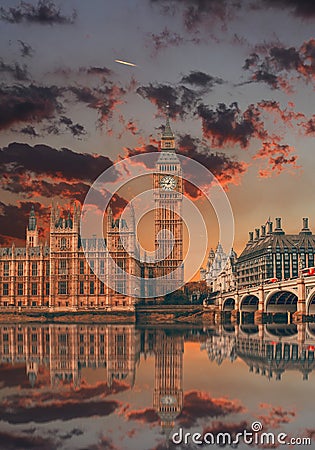 London - Big ben and houses of parliament, UK Stock Photo