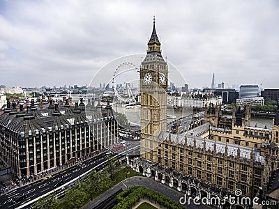 London the Big Ben Tower clock Skyline aerial 5 Stock Photo