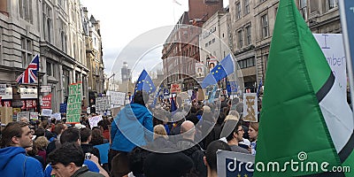 London Brexit referendum demonstration march Editorial Stock Photo