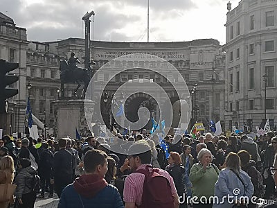 London Brexit referendum demonstration march Editorial Stock Photo
