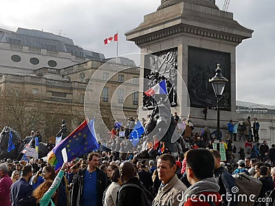 London Brexit referendum demonstration march Editorial Stock Photo