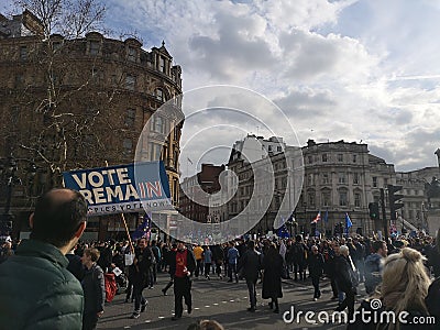 London Brexit referendum demonstration march Editorial Stock Photo