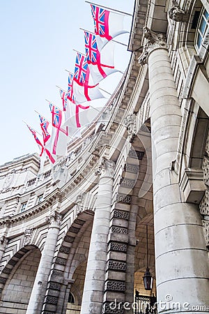 London British flag Union Jack Admiralty Arch Stock Photo