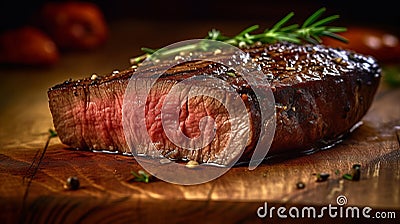 London Broil Steak is delicious food. AI Generated Stock Photo
