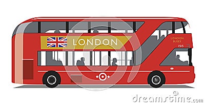 London Bus Routemaster Vector Illustration