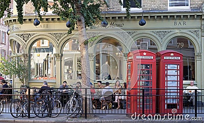 London Cafe, Marylebone High Street, England Editorial Stock Photo