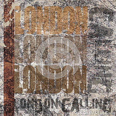 London Calling Grunge Background Stock Photo