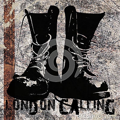 London Calling Grunge Boots Stock Photo