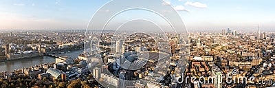London City Aerial Panorama View Stock Photo