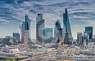 London City. Modern skyline of business district Stock Photo