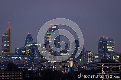 London, city night skyline Stock Photo