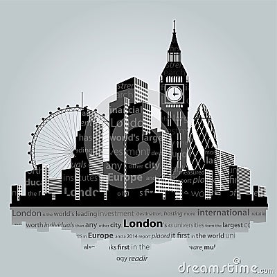 London city silhouette. Vector Illustration