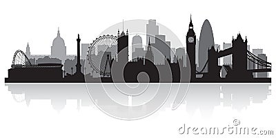 London England city skyline silhouette Vector Illustration