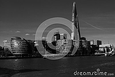 London city view Black and white Editorial Stock Photo