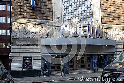 Outside view of Odeon, British chain of cinemas, Showtimes at ODEON Covent Garden Editorial Stock Photo