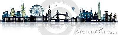 London detailed skyline vector Stock Photo