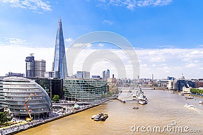 London downtown with River Thames Stock Photo