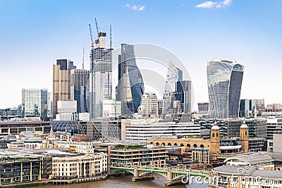 London downtown with River Thames Editorial Stock Photo