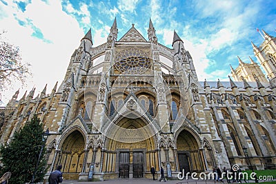 London,England-December 8,2013:The London Westminster Abbey St Margaret Church is most famous in England. Editorial Stock Photo